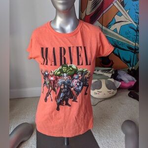 Womens Freeze Marvel Avengers Tshirt Juniors Sz S Small Orange Very Nice